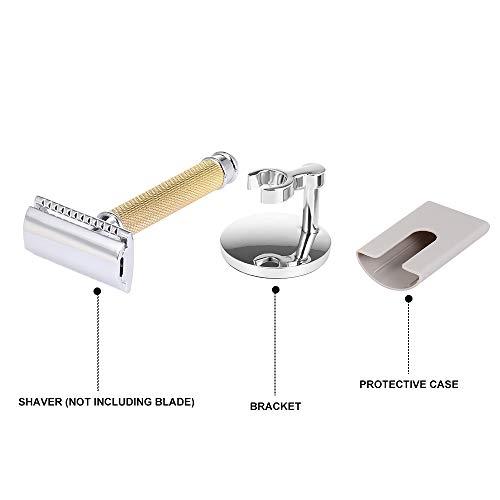 Qnotici Double-Edged Shaving Razor Set Safety Beard Razor with Shaving Razor Base tective Cover Mustache Removal Shaving Tool Fashionable Sustainable and Durable