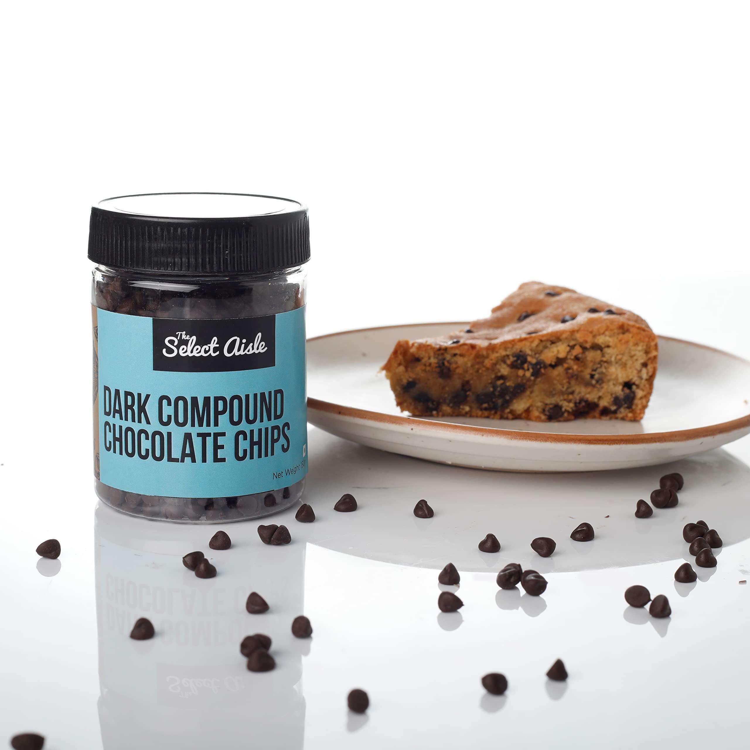 The Select Aisle The Select Aisle\'s Dark Chocolate Chips (150g) + Vanilla Flavour (100ml) Combo [Compound Chocolate Chips for Cake Decorations/ Ingredients/ Cake Toppers |Premium Cocoa and Vanilla Extract/ Flavours]