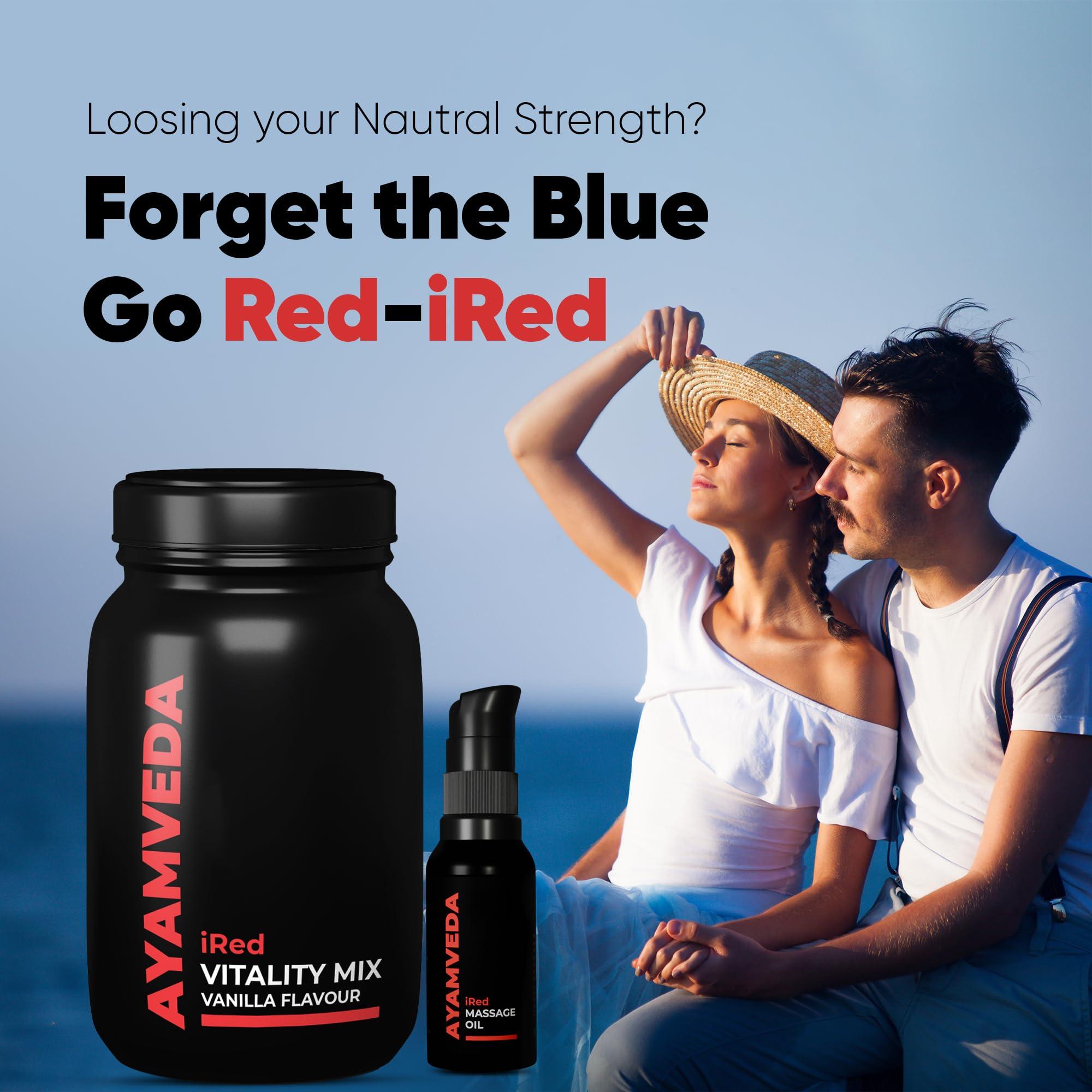 I-RED I-RED Ayamveda By Dr.Ajayita\'s - Combo | Massage Oil And Powder | Men Strength And Stamina (1 Month)