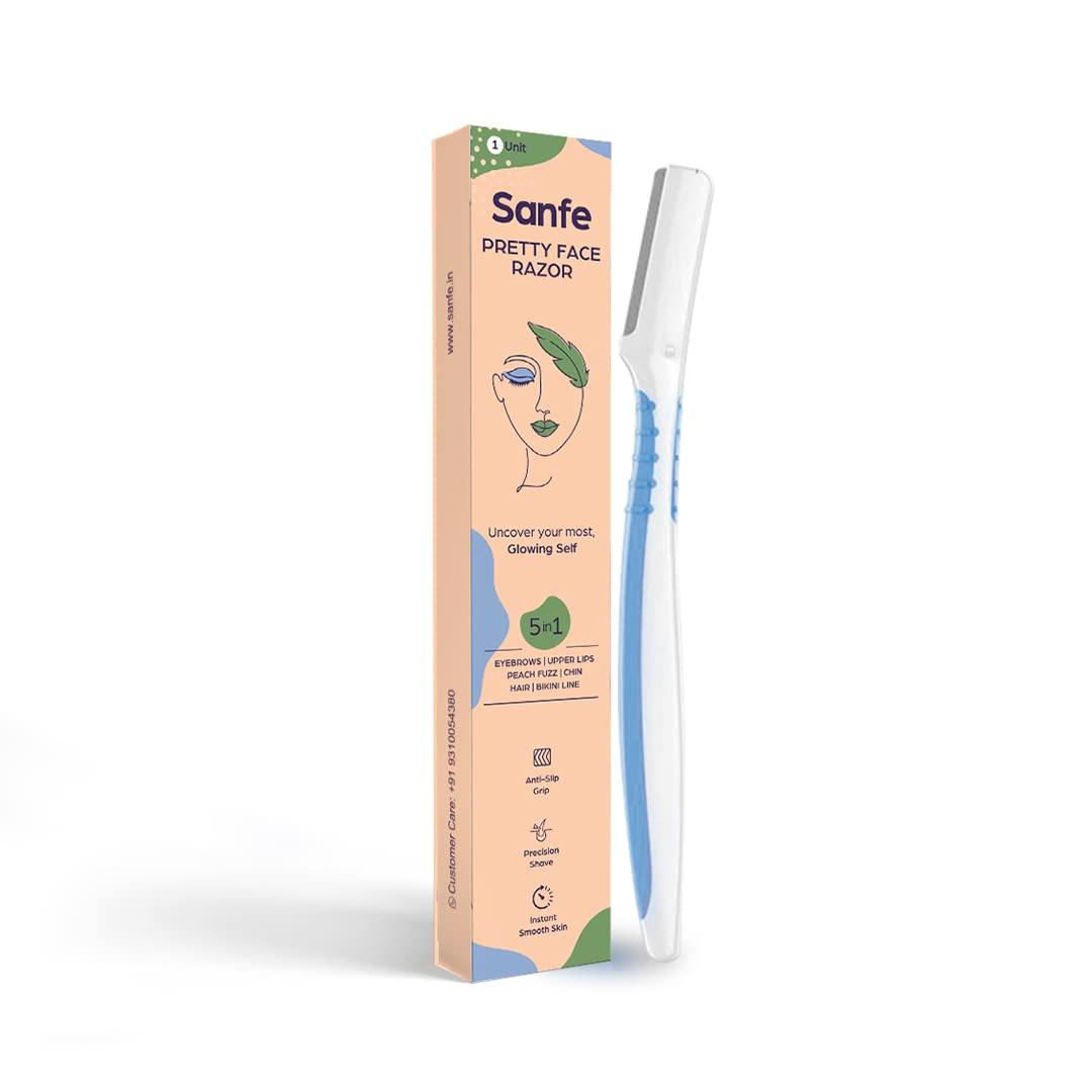 Sanfe Sanfe Deep Purifying Nose Strips for Women - Pack of 6 & Sanfe Pretty Face Razor for pain-free facial hair removal - Pack of 1, Firm Grip White, Medium