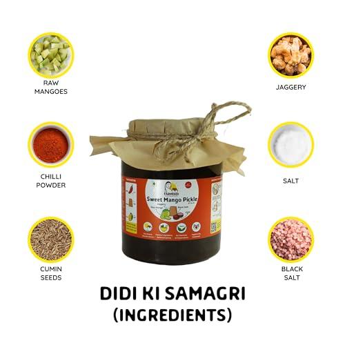 Farm Didi Farm Didi Sweet Mango Pickle With Jaggery 1Kg|Oil Free Pickle In Fresh Authentic Aam Ka Meeta Achar|No Preservatives Aachar|Sweet Mango Pickles Homemade|Mango Pickles In Amazon Fresh