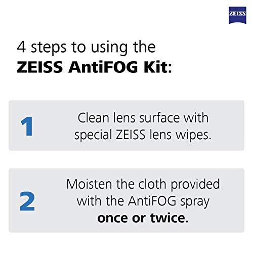 Zeiss ZEISS AntiFOG Kit 30ml - Pack of 1 | Fog-Free Lens for up tp 72 hours | Ideal for Spectacles, Eyeglasses, Sunglasses, Camera Lenses, Bike Visors, Car Mirrors, Windshields, and Swim Goggles