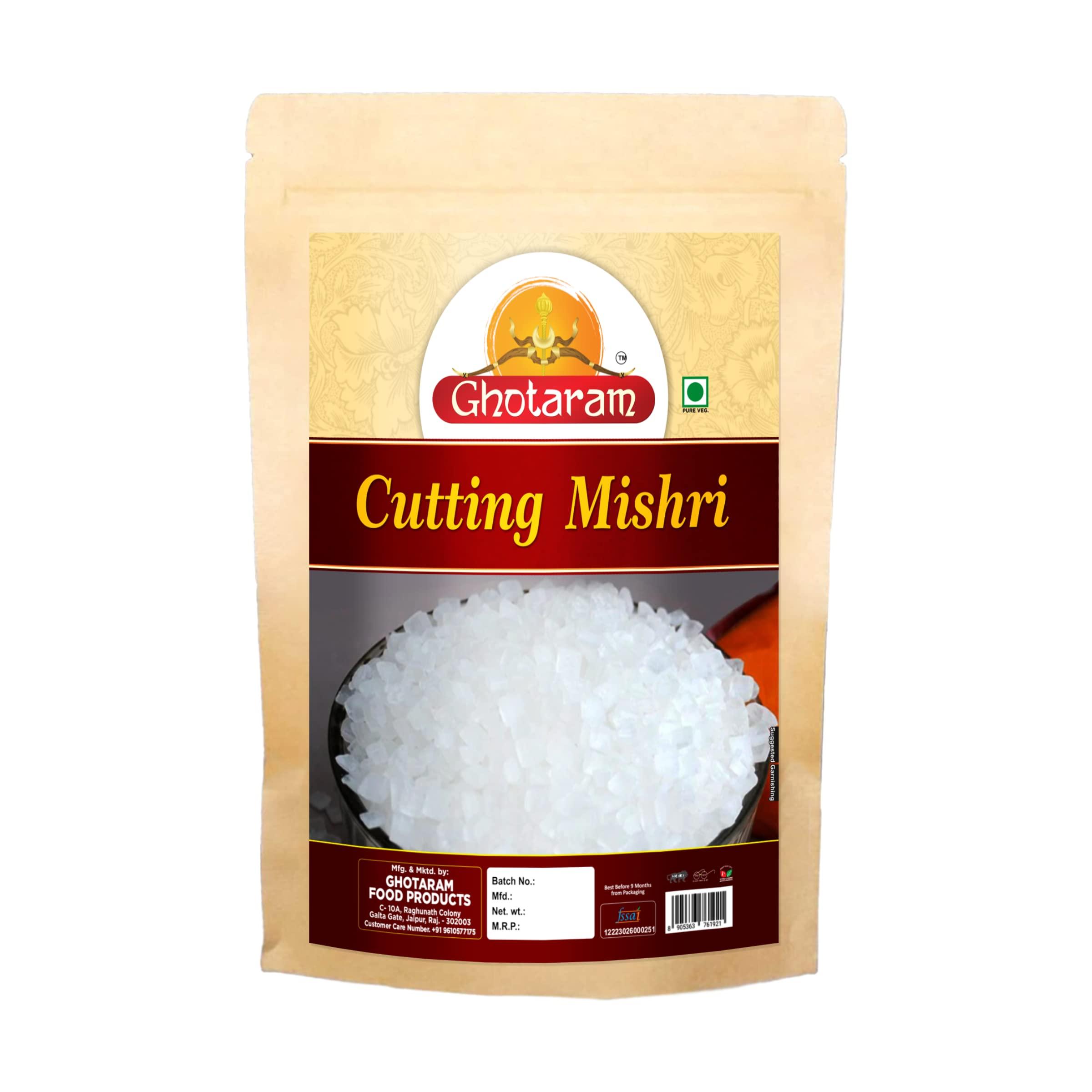 GHOTARAM Ghotaram Cutting Sakhar Mishri//Crystal Rock Sugar Candy//Diamond Kallu Sita Khanda Sakkare Sharkara | Sugar Diamond Fresh (Mishri Dana) Sugar Crystals Small- 480g