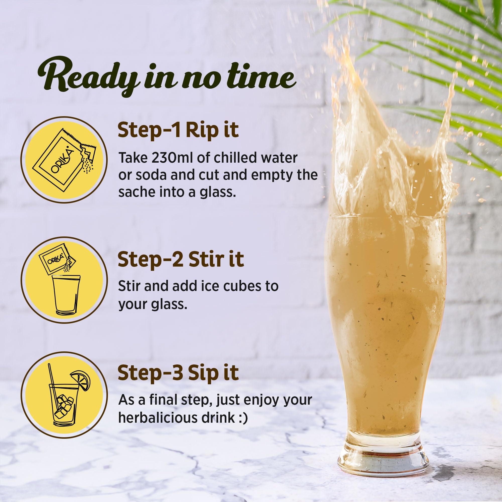 Orika Orika Masala Lemonade Premix | 380g (20 Sachets) | Infused With Premium Herbs | Handcrafted Instant Drink Premix | Refreshing Summer Drink