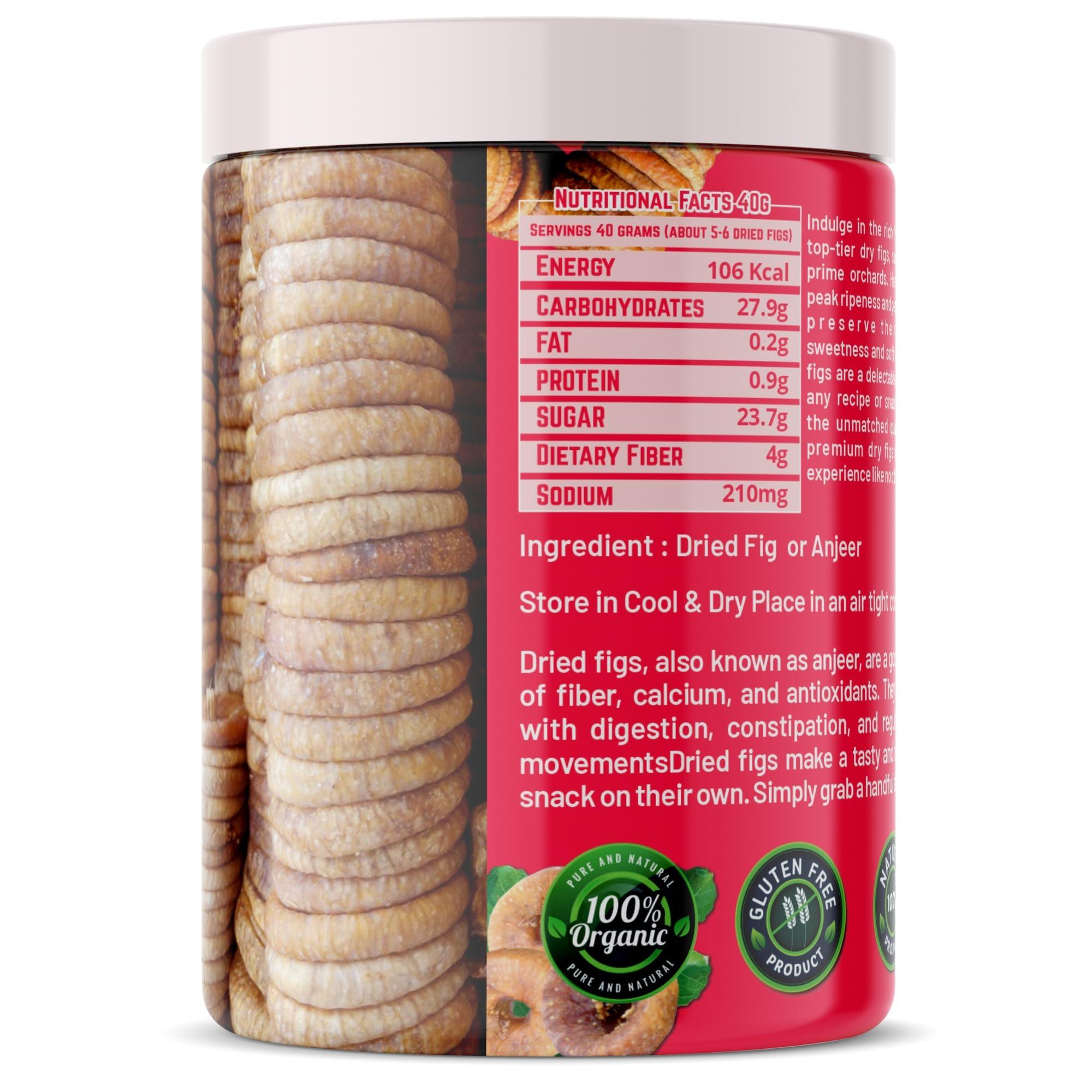 The Yumms The Yumms Premium Dried Fig/Anjeer 450g - Highest Grade Figs, No Added Sugar. Handpicked & Nutrient-Rich Anjeer. Sealed in a Reusable Plastic Can.