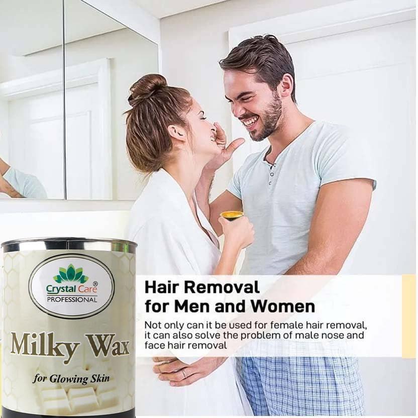CRYSTAL CARE CRYSTAL CARE Hair Removal Wax for Glowing Skin | Men and Women | (MIlky Wax, 800G)