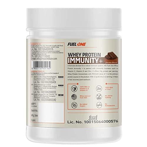 MuscleBlaze MuscleBlaze Fuel One Whey Protein, 24 g Protein, 5.29 g BCAA & 4.2 g Glutamic Acid (Chocolate, 500 g / 1.1 lb)