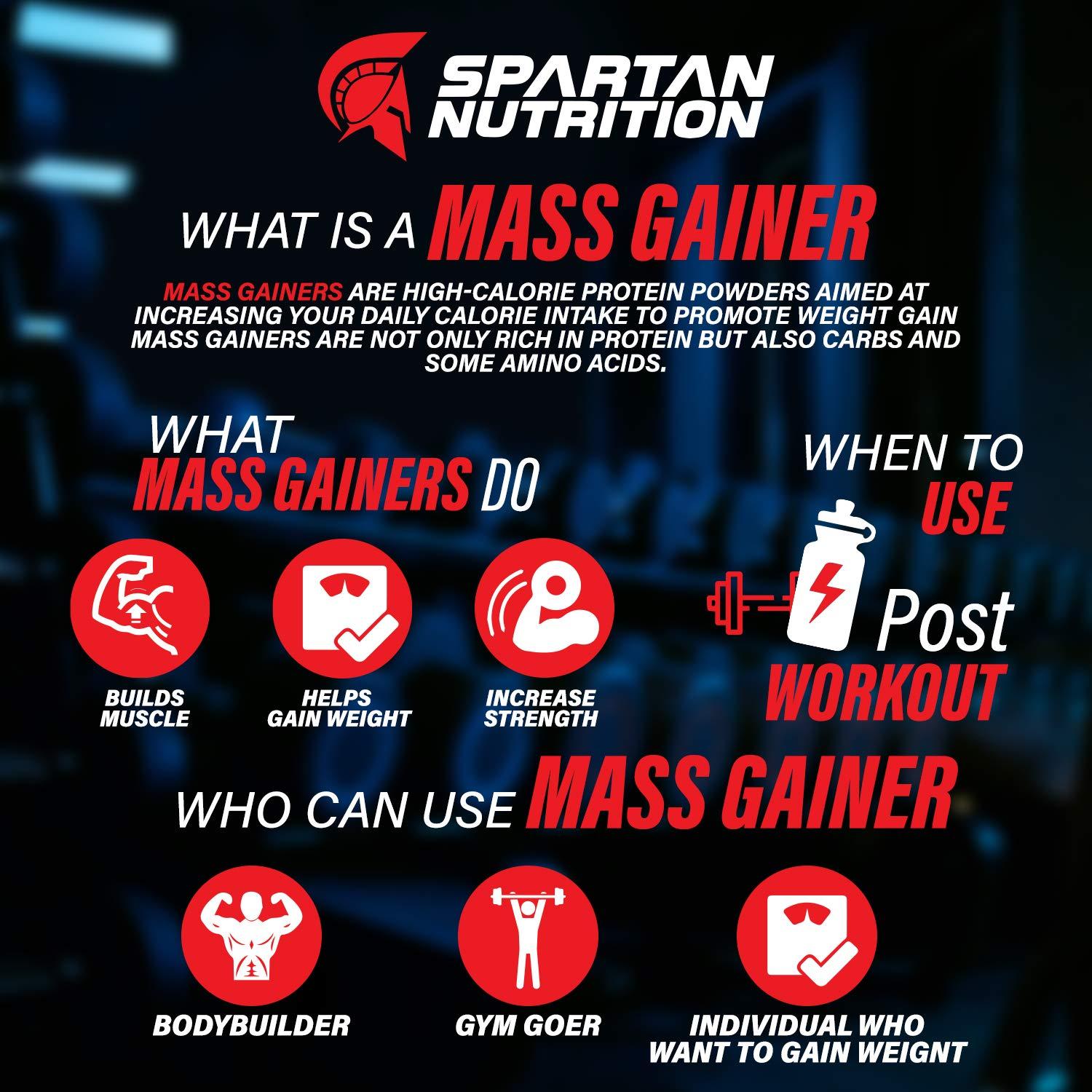 SPARTAN Spartan Nutrition Mega Mass Pro High Protein and High Calorie Mass Gainer / Weight Gainer Powder - 2.2 lbs, 1KG (Chocolate Icecream) with Vitamins and Minerals.