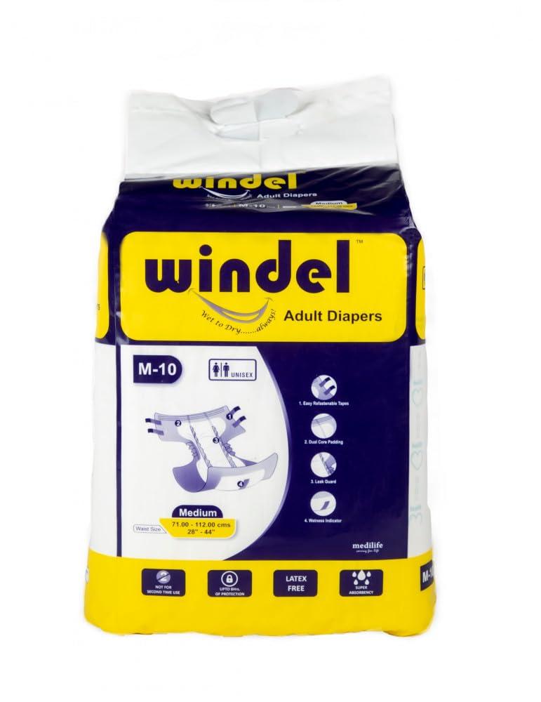 Generic Windel Adult Diaper Extra Large Size, 20 Count | Superior Odor-Lock Technology & Antibacterial Absorbent Core