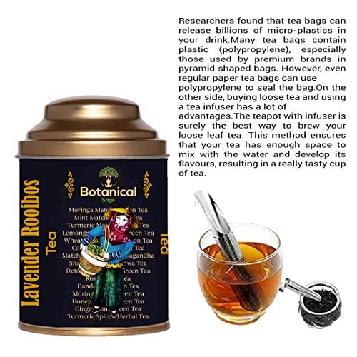 Botanical Sage Botanical Sage- Lavender Rooibos Tea 100g With free Tea Infuser | South African Rooibos with French lavender, Rose Petals & Rose hips | Selected | Betters sleep | Luxury Tea