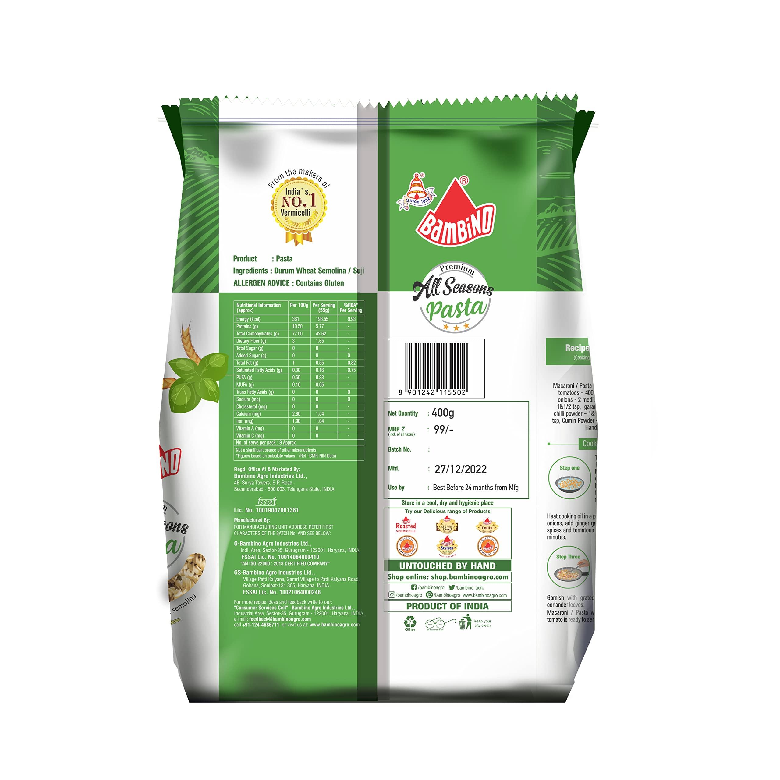 Bambino Bambino Premium All Seasons Fusilli Pasta 400g