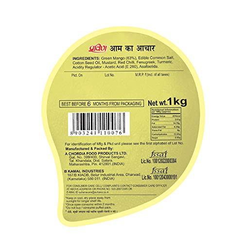 Pravin Pravin Fresh Mango Pickle / Aachar 1kg Jar