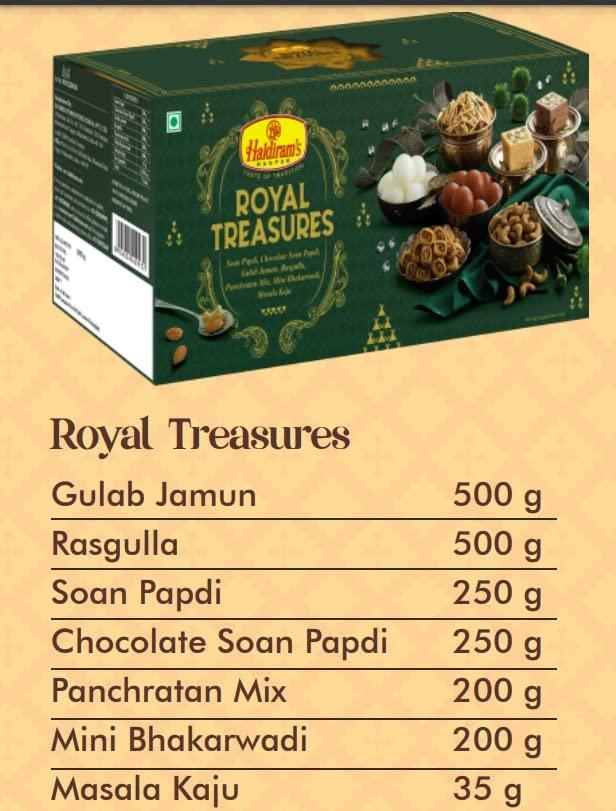 Haldiram\'s Haldiram\'s Nagpur Royal Treasures Diwali Gift Box with 2 Small Diya + Free Diwali Greeting