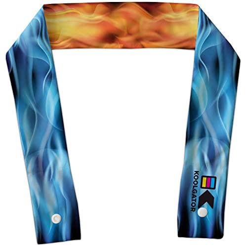 KOOLGATOR KOOLGATOR Cooling Neck Wrap - Blue & Red Flames Design