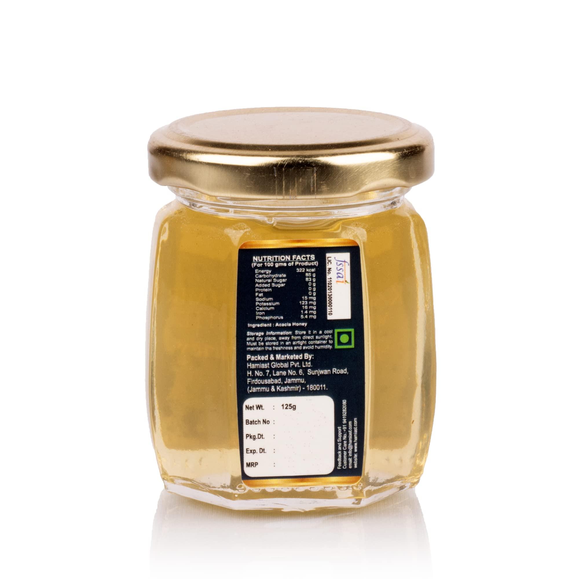 Hamiast Hamiast Kashmiri Shahi Qawah (Kahwa) Without Sugar 100g, Kashmir White Honey 125g Combo.