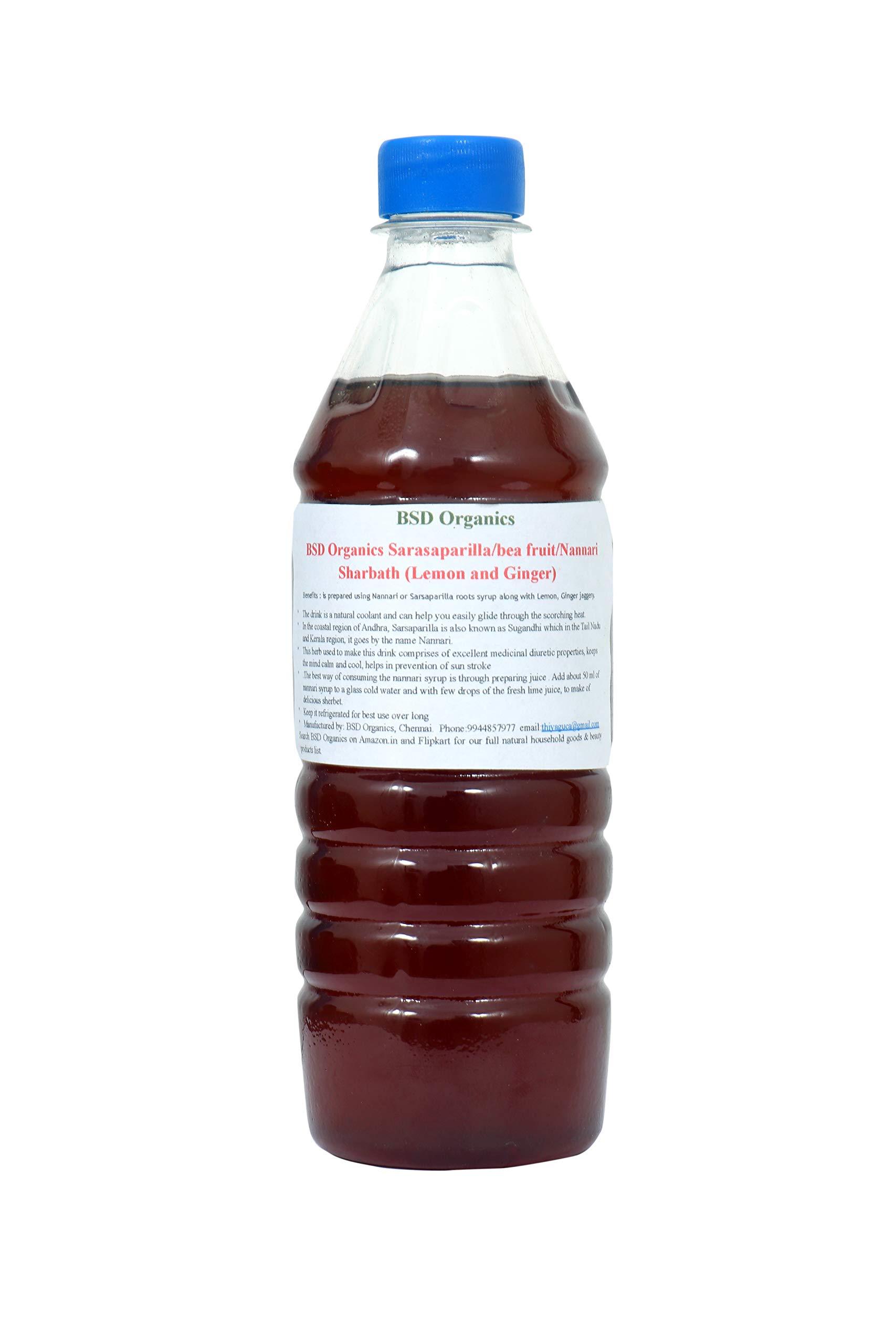 BSD Organics Bsd Organics Sarasaparilla/bea fruit/Nannari Sharbath (Lemon and Ginger) -200 ml
