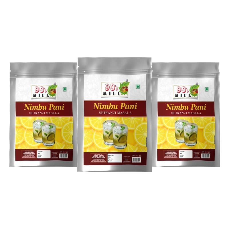 90\'s MILL 90\'s MILL Nimbu Sharbat-e-Khass/Nimbu Pani/Shikanji Masala|India\'s Popular Summertime Drink Masala Shikanji/Lemonade/Nimbu Pani/Lemon Water/Lemon shikanji/Shikanji soda Masala-150Gx3Pk
