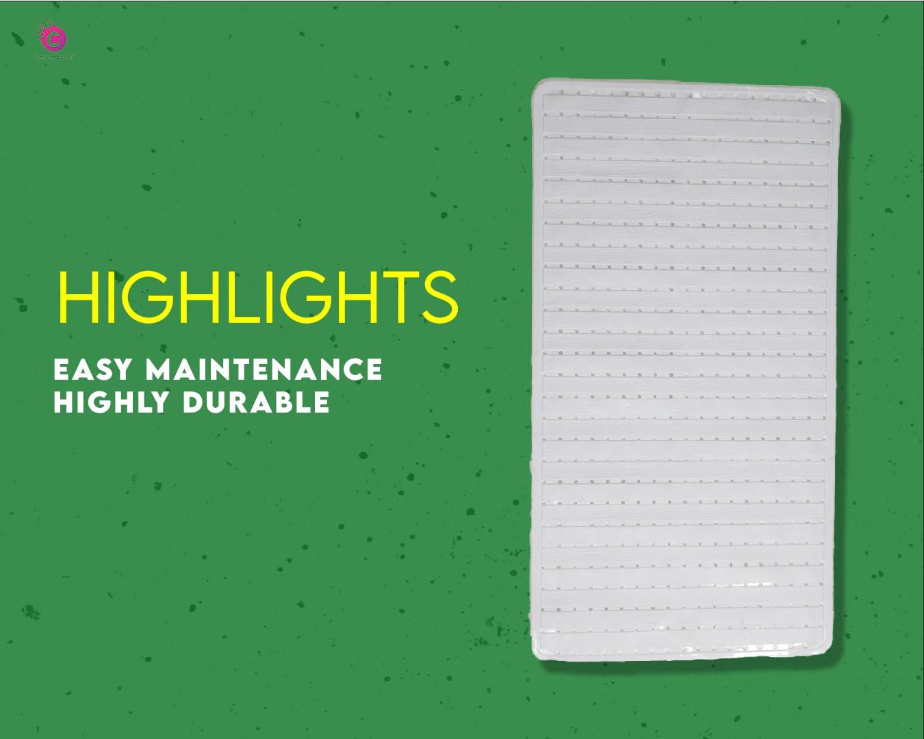 CASA-NEST CASA-NEST Anti-Slip Mat for Bath and Bathroom Shower Mat Anti Slip Mat with Vacuum pasteing & Drain Holes Size - 37x70 cm (White)