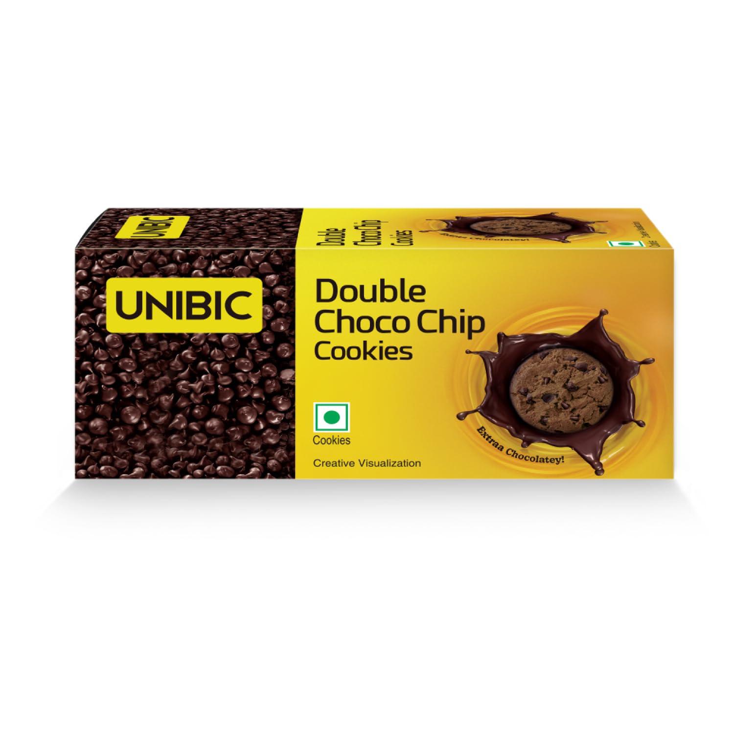 UNIBIC UNIBIC Double Choco Chip Cookies, 75g, Pk of 04