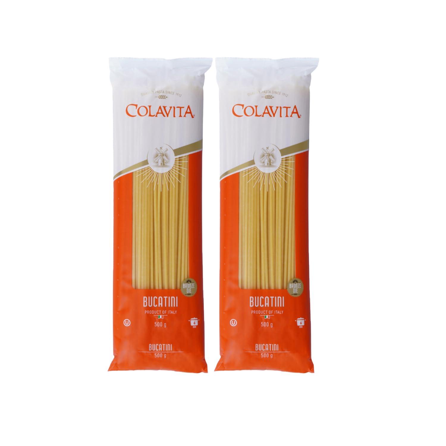 COLAVITA Colavita Bucatini Pasta (500g) | Hard Durum Wheat Pasta | Imported from Italy | Pack of 2