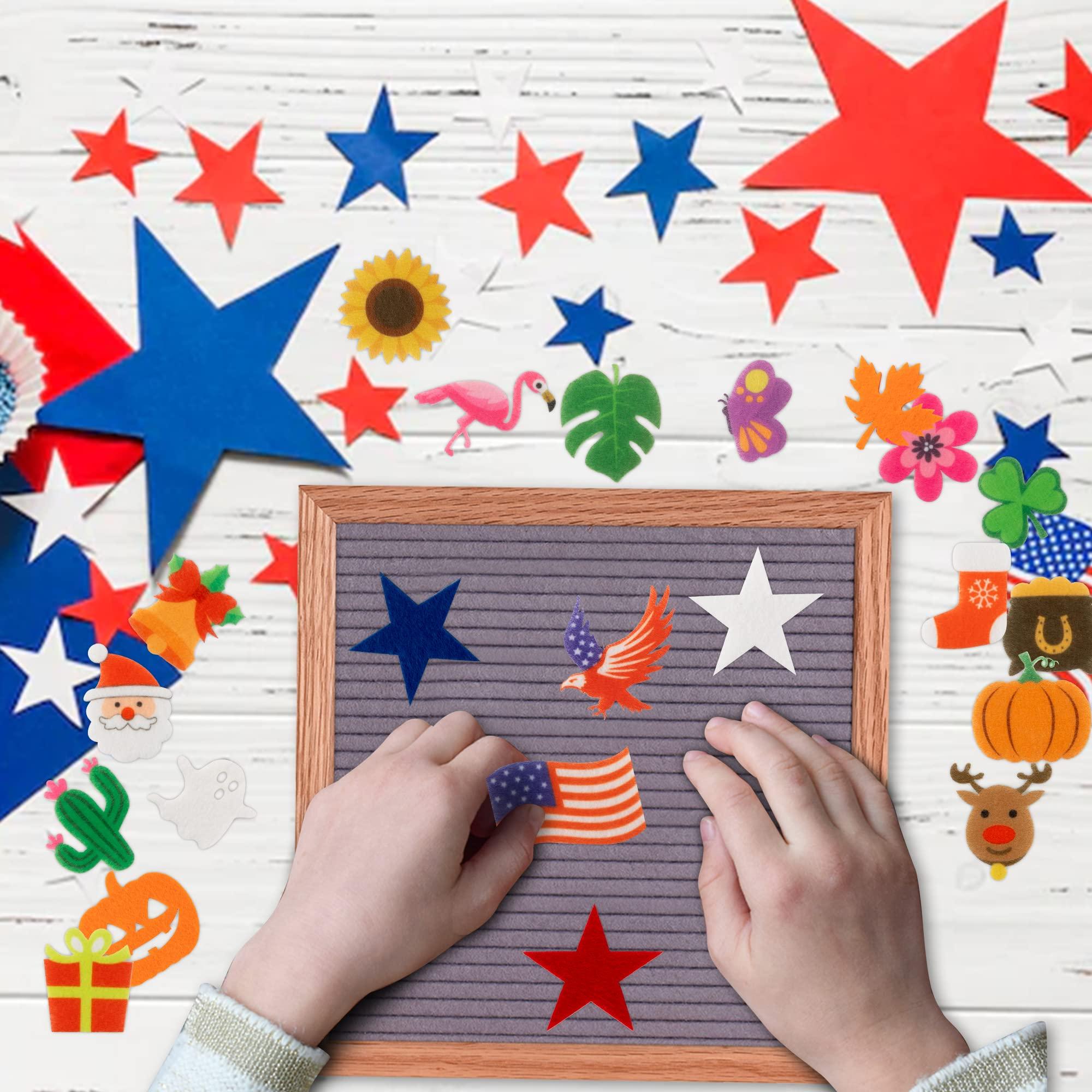 W1cwey W1cwey 44pcs Seasonal Icons for Felt Letter Board Cute Easter Message Board Decorations Easter Decor for Changeable Letter Board Spring Holiday Accessories Icons (Board Not Included)