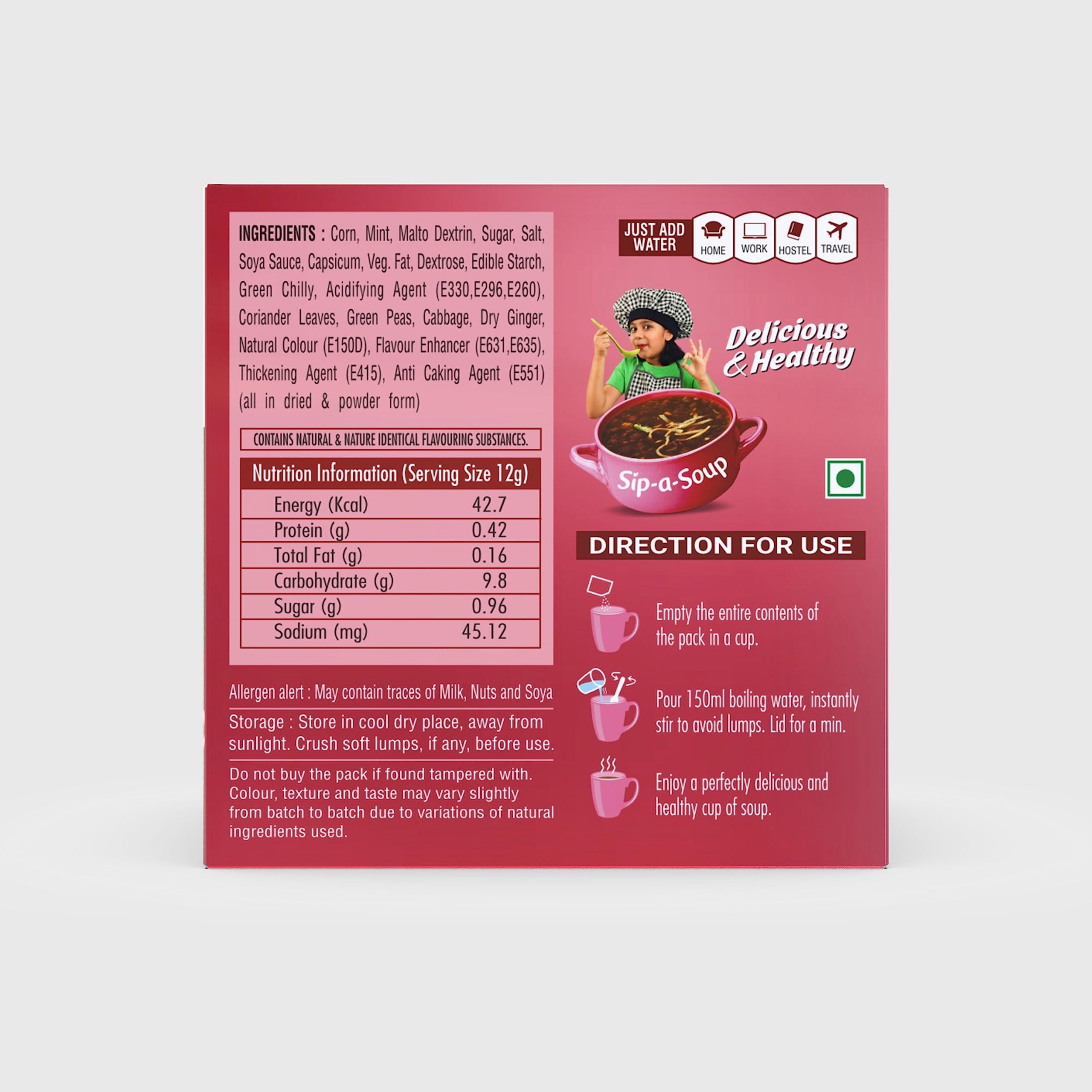 dailyum Dailyum Crispy Fried Noodles + Jain Instant Soup Box-Tomato and Manchow| 8 Single Serve Sachets,12g Each| Sip-A-Soup| Natural | No MSG | Pack of 3 Box