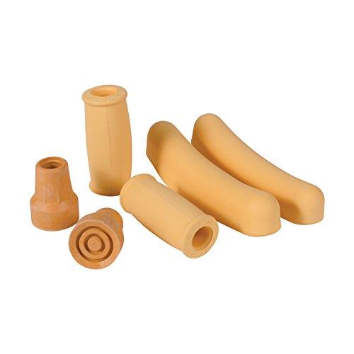DMI DMI Crutches Accessories Kit with Foam Underarm Crutch Pads, Closed-Style Hand Grip Covers and Durable Slip-Resistant Rubber Tips, Beige