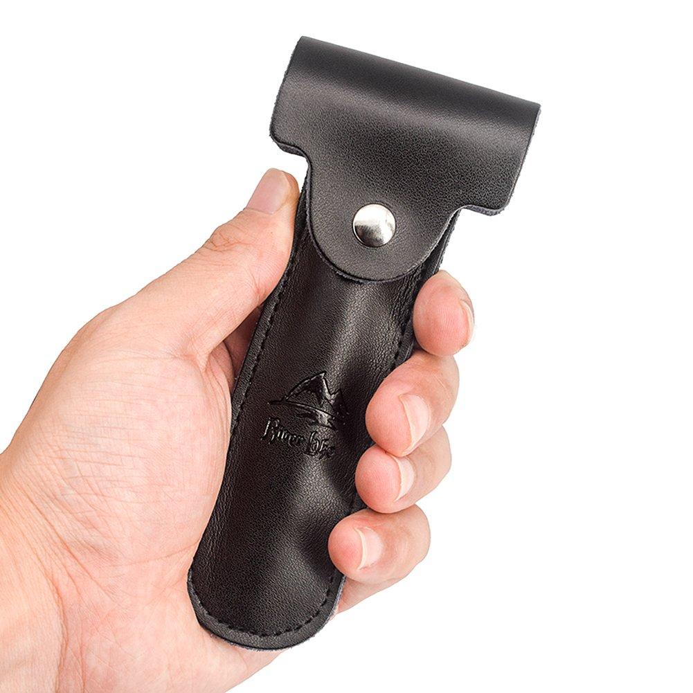 River Lake Leather Case Razor Protective Travel Case for Leather Case Safety Razor's Double Edge Safety Case Cover with Felt Lining from RIVERLAKE