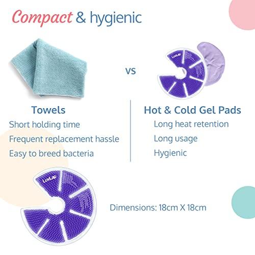 LuvLap LuvLap Breast Hot & Cold Pad for Breastfeeding Mothers, 2 pc Breast Therapy Pack, Cold Therapy & Hot Therapy for Pain Relief of Breastfeeding, Mastitis, Engorgement, Purple