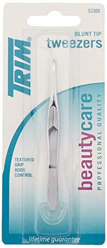 Trim Trim Blunt Tip TWEEZERS with textured Grip