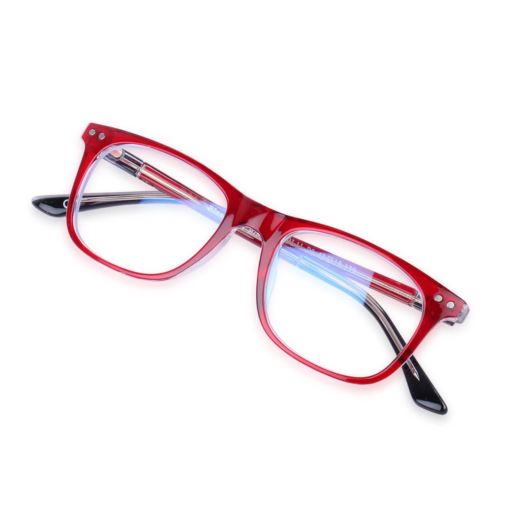 Eyevy Eyevy® BlueX KIDS | Zero Power Blue Light Filter & Anti glare Computer Eyeglasses | UV Protected Spectacles | Transparent Frame Reading Glasses For Age 5 to 10 | Red