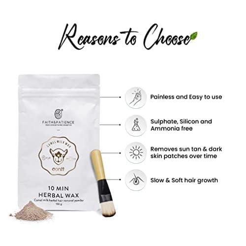 FAITH & PATIENCE FAITH & PATIENCE Hair Removal Powder For Men & Women, Faith and Patience Camel Milk Wax 10 Min Herbal Wax Pack of 3