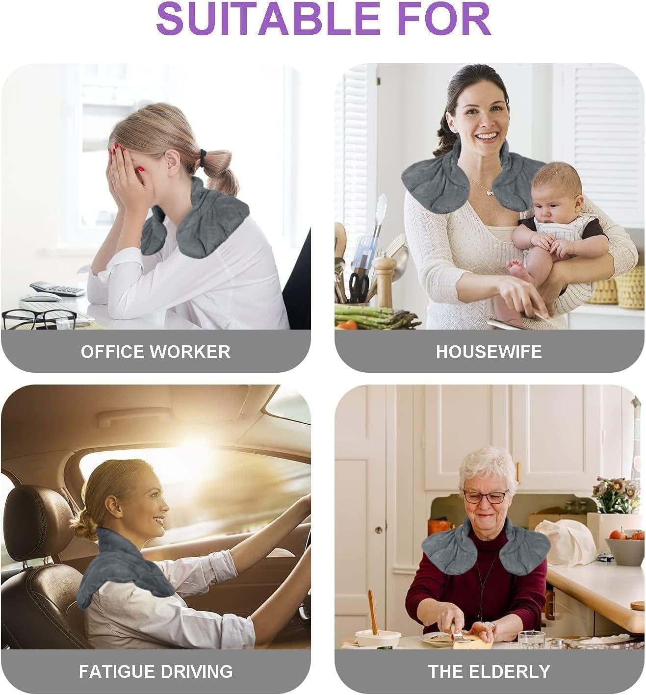 GNOLY GNOLY Pad for Neck and Shoulders, Large Weighted Microwavable Heated Neck Wrap Warmer, Freezer or Microwave Heating Pad for Pain Relief (Rapid Relief Neck & Shoulder Wrap)