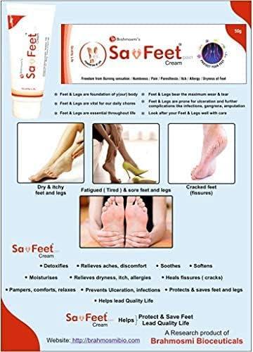 Cheryl Laboratories Pvt Ltd Brahmosmis SavFeet Cream for Men & Women\'s Burning Feet, Tingling, Numbness, Sore Feet, Dry Itchy Legs, Cracked Heels (4)