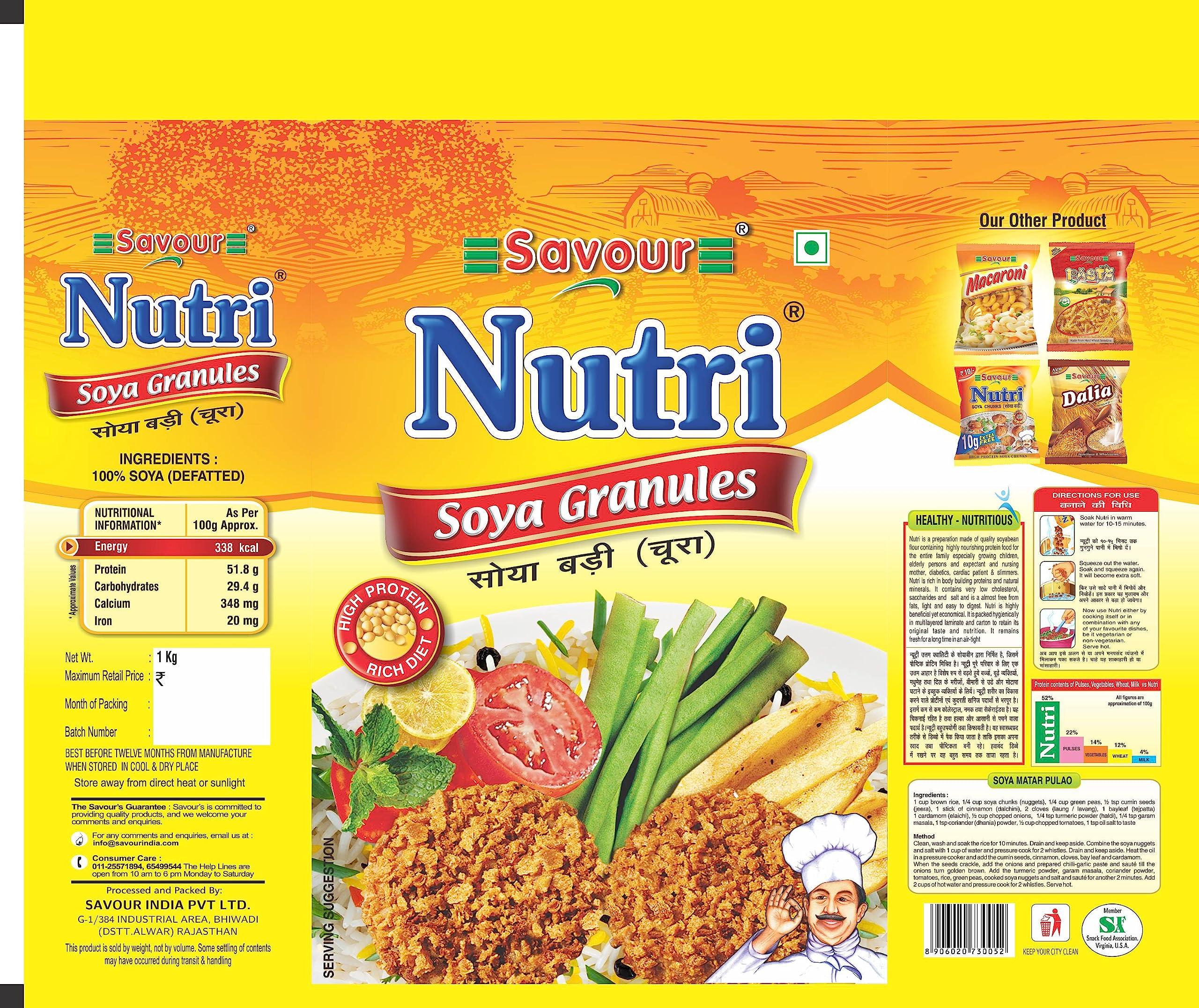 Savour Soya Granules 1kg Pack of 2