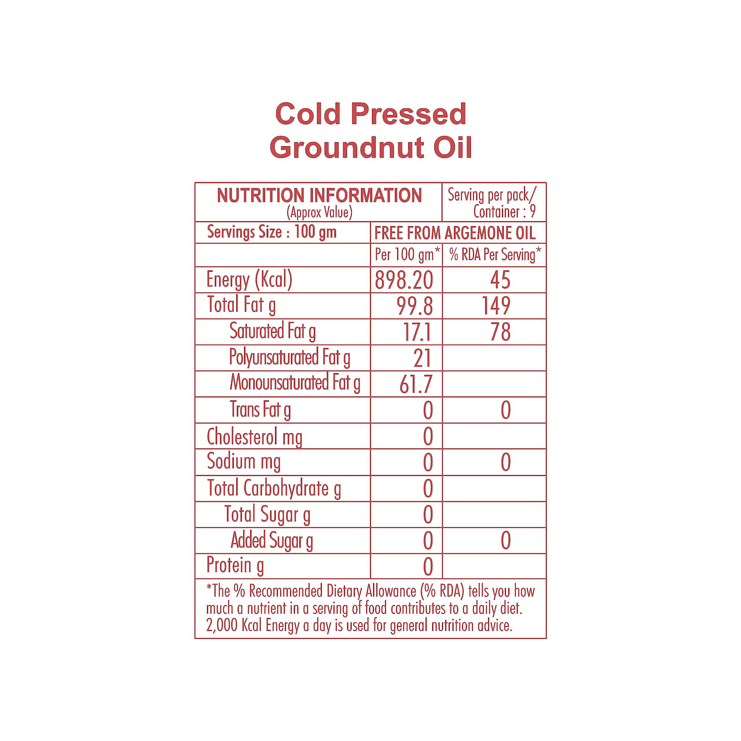 GULAB Gulab Cold Pressed Groundnut Oil - 5 Litre | Peanut Oil | Sing Tel | Kolhu/ Kachhi Ghani/ Chekku/ Wood Pressed | Natural Cooking Oil | Chemical Free