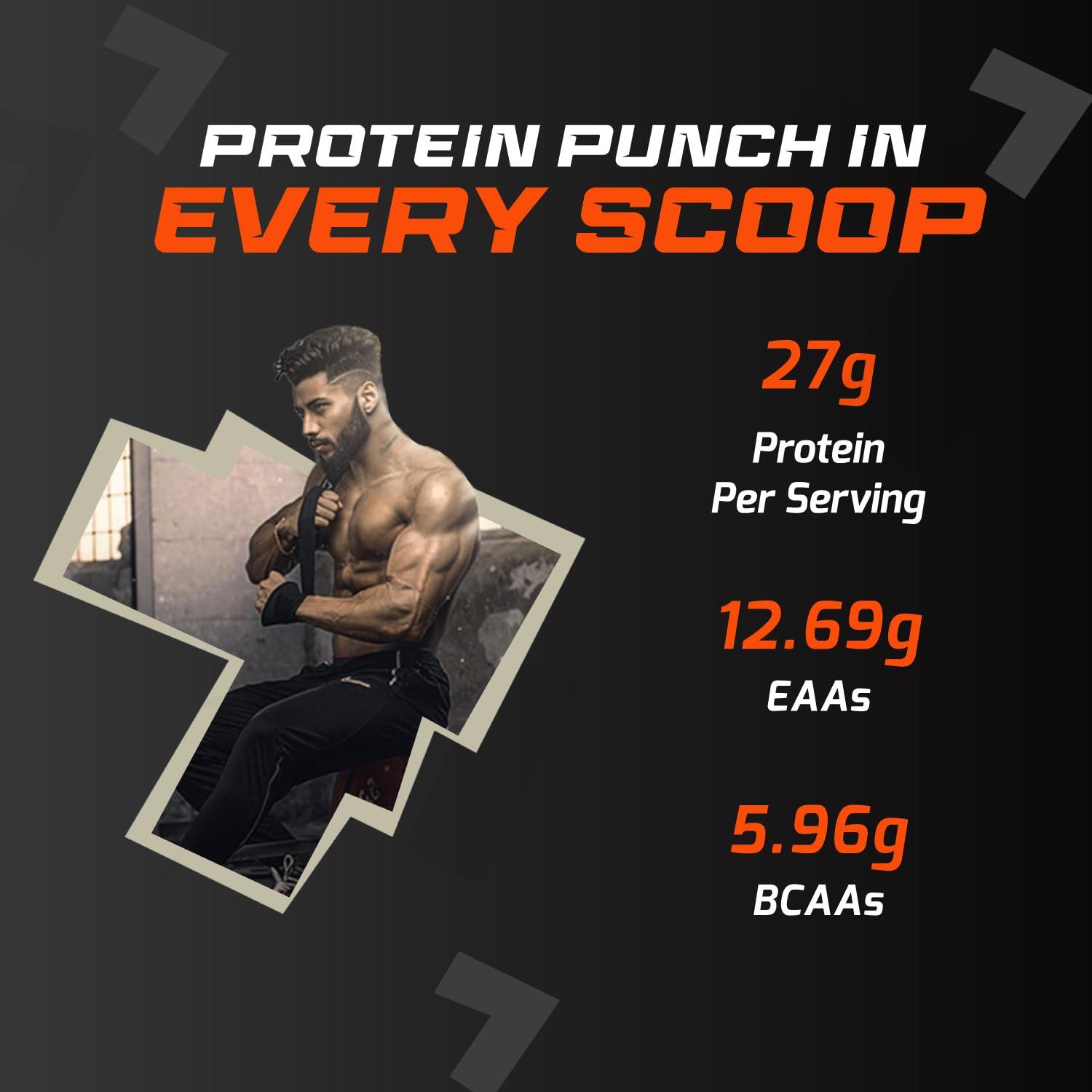 FUELONE FUELONE Whey Max (Mango, 1kg / 2.2lbs) | Whey Protein Concentrate & Whey Protein Isolate | 27g Protein