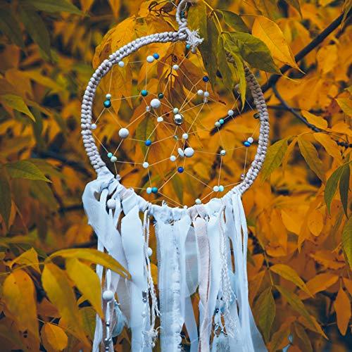 HEALLILY 20Pcs Moon Dream Catcher Rings Star Circle Macrame Hoop for DIY Craft Decoration