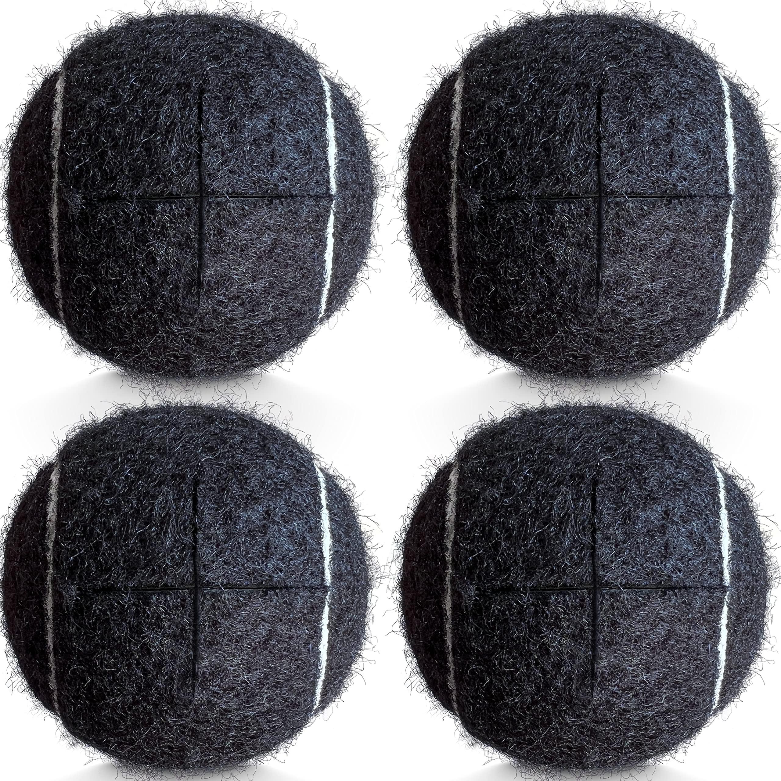 HPWFHPLF HPWFHPLF Precut Tennis Balls, 4PCS Walker Glide Balls, Heavy Duty Long Lasting Felt Pads for Furniture Legs and Floor Protection (Black)