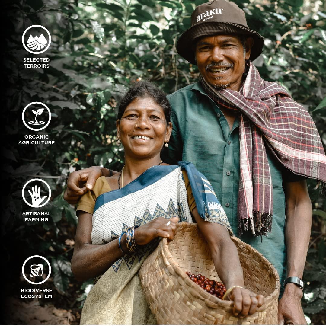 ARAKU ARAKU Coffee - Micro Climate - Freshly Roasted 100% Arabica Medium Roast Specialty Coffee - 250 g (Coarse Grind)