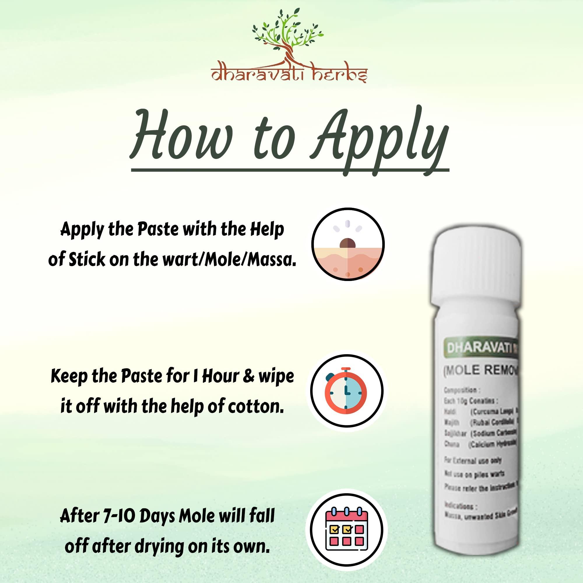 Dharavati Herbs DHARAVATI Combo Pack of Massa Removal Paste & Ayurvedic Aloe Vera Gel | Mole Removal Paste (5ml) | Ayurvedic & Herbal Aloe Vera Gel (100gm) | For Clean and Natural Glowing Skin