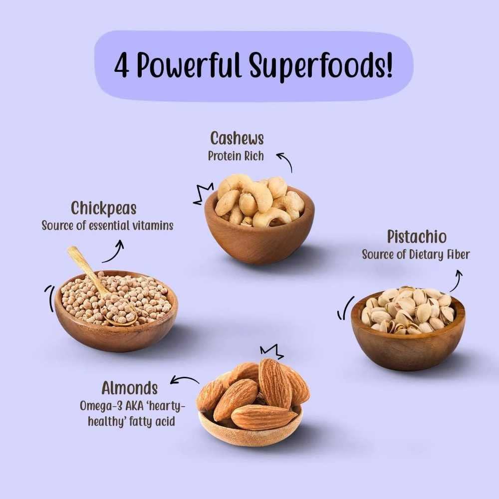 Paper Boat Paper Boat Protein Crunch, Premium Nuts SuperMix, Healthy Trail Mix Dry Fruits | Almonds I Cashews I Pistachio I Chickpeas | Dryfruit Pouch (200 gm)