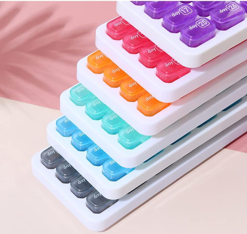 UHZBTEC UHZBTEC Monthly 31 compartments Pill Organizer Day Pill Organizer for Medicine Vitamin Holder Container (Purple)