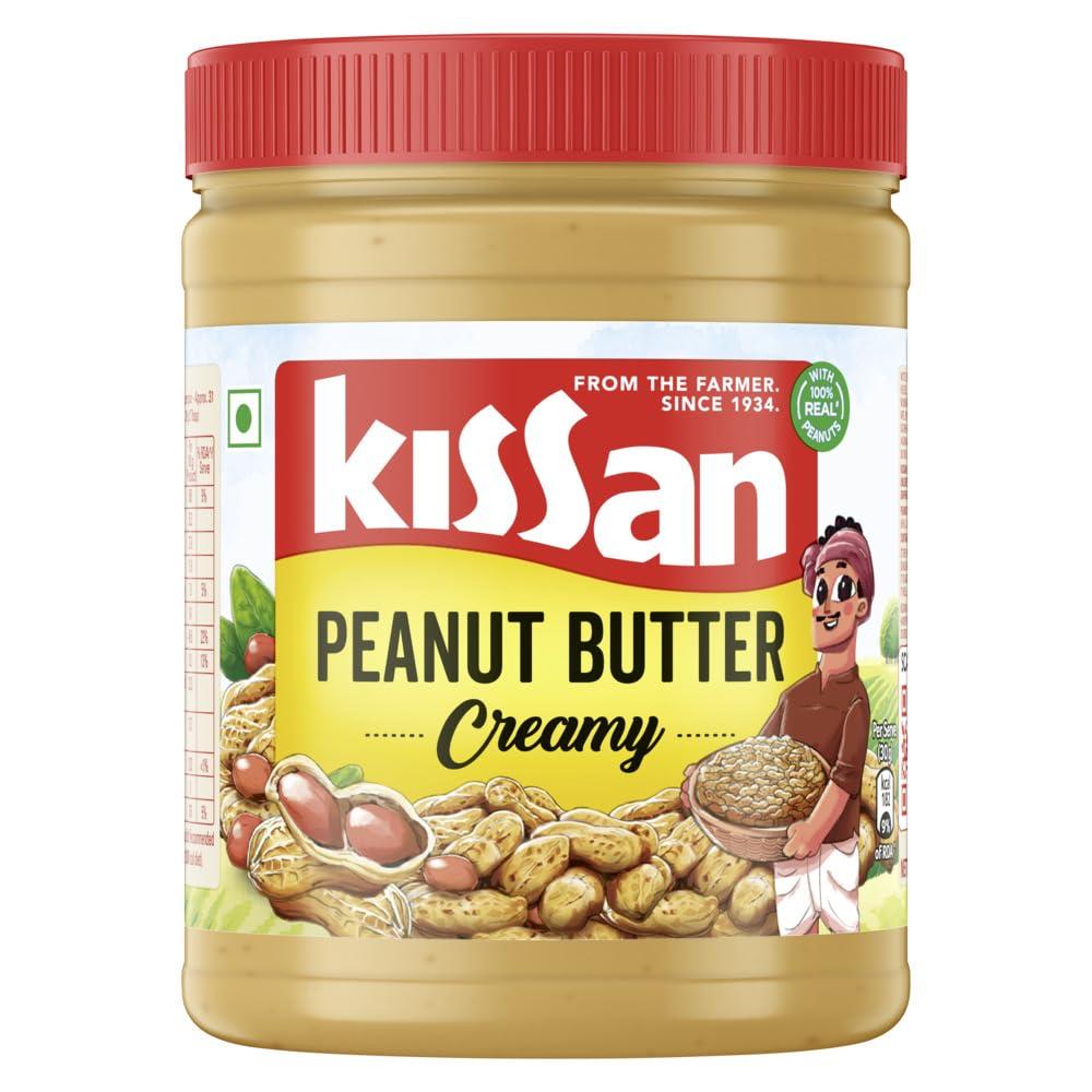 Kissan Kissan Creamy Peanut Butter | High Protein Unsweetened Peanut Butter| With Perfectly Roasted Peanuts | Natural Peanut Butter | Gluten Free, 920 g