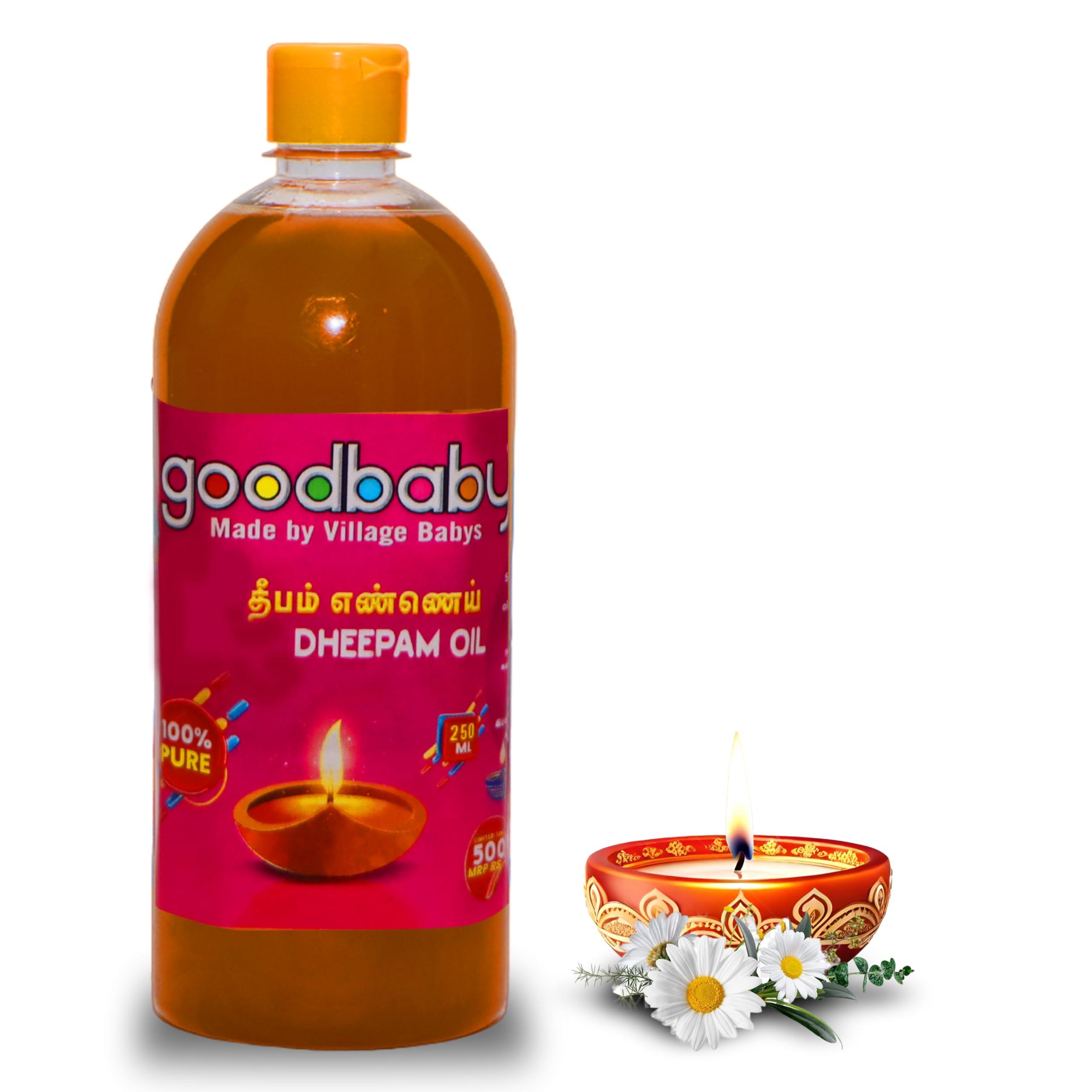 goodbaby Made in Village babys POOJA OIL | Lamp oil | Diya Oil | Oil for Puja, Festivals, Havan | Blend of 3 Puja Oils with Herbal Fragrance | 1L