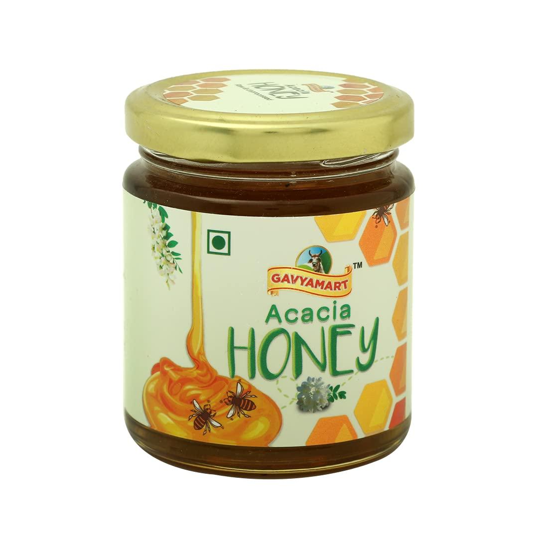Gavyamart Gavyamart Accacia Honey 250 GM|Pure & Natural Raw Honey|Unpasteurized|Unadulterated|Ethically Sourced & of Natural Origin|May contain Natural Pollen|Organic Honey|Original Honey with No Sugar Adulteration