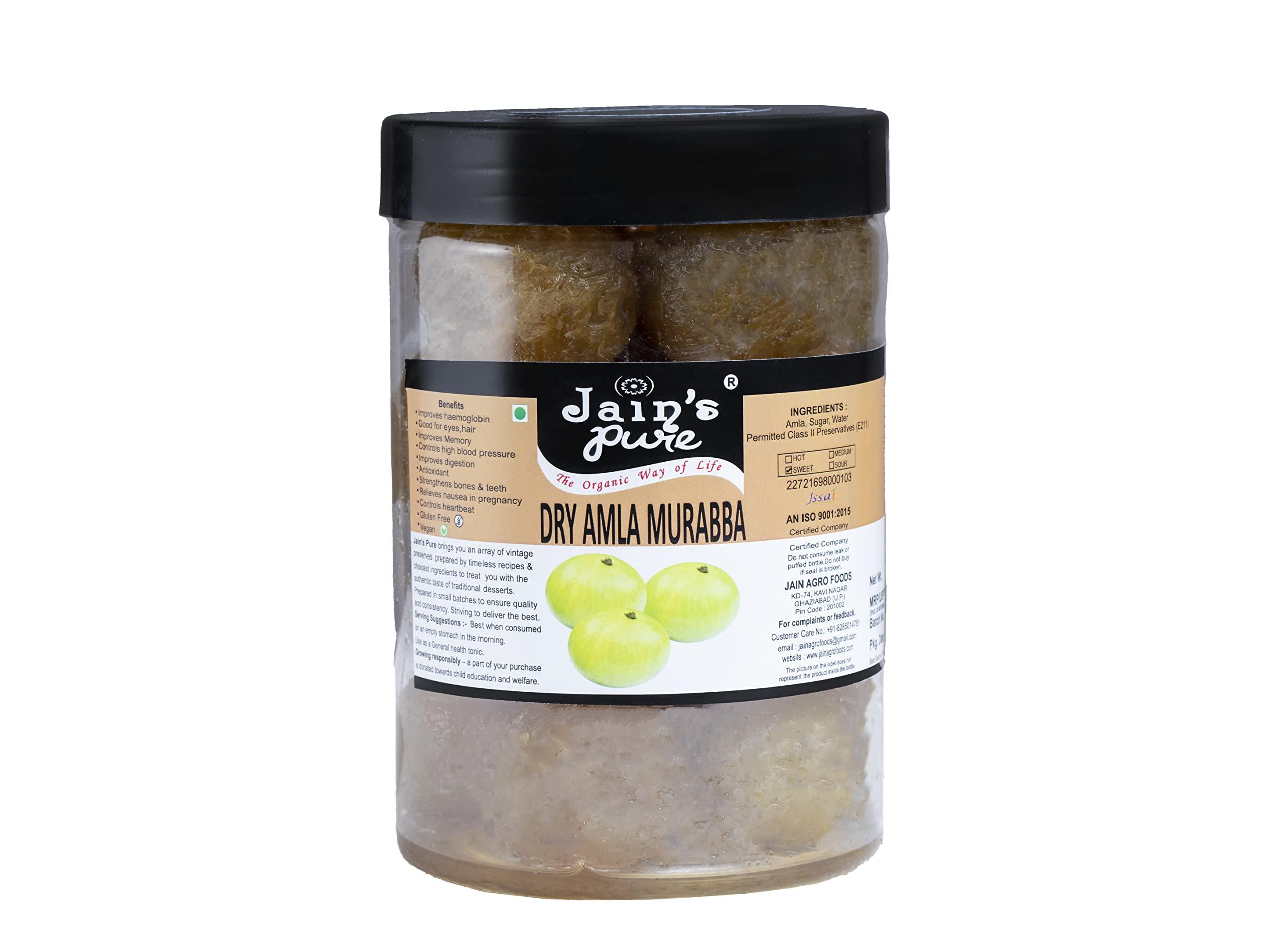 jain's pure JAIN'S PURE SOOKHA AMLA MURABBA/GOOSBERRY PRESERVE, 900 GM