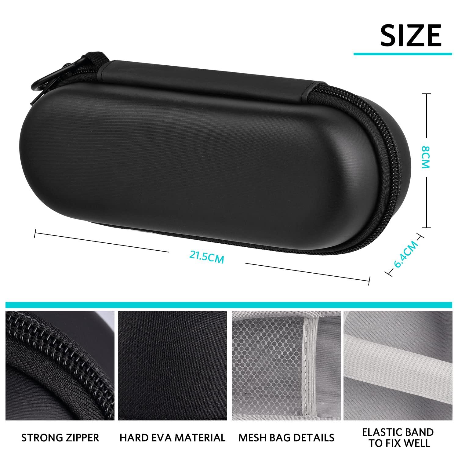 Sopito Electric Toothbrush Travel Case, Oral B Hard Storage Bag with 6pcs Toothbrush Cover Caps, Fits for Oral-B/Oral-B Pro/Philips Sonicare Electric Toothbrush