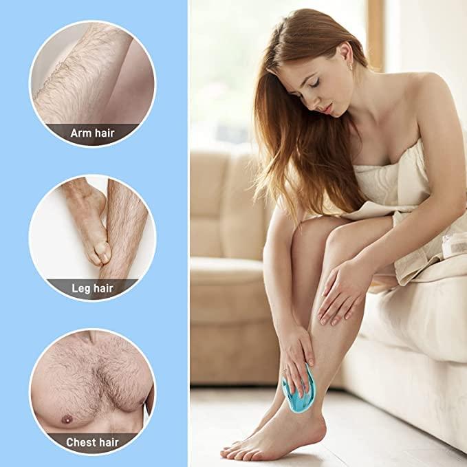 Zorzel Zorzel Hair Remover Tool, Glass Physical Hair Removal Epilator, Magic Crystal Hair Remover Stone, Smooth Soft Silky Skin, Lightweight Epilator Hair Removal for Female Arms Leg And Back - MultiColor