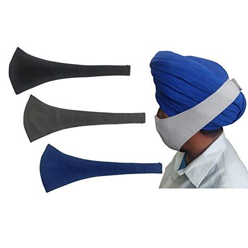 Shaila's Couture Reusable Fabric Face Mask (Black, Blue, Charcoal, Without Valve, Pack of 3) for Unisex